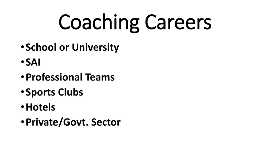 coaching coaching careers