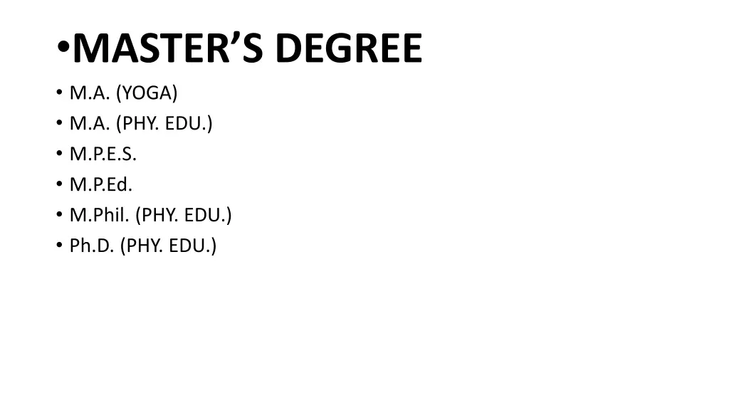 master s degree m a yoga
