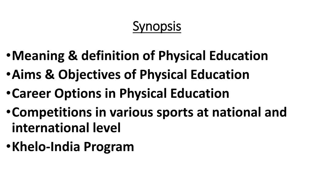 synopsis synopsis