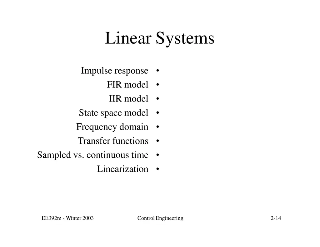 linear systems
