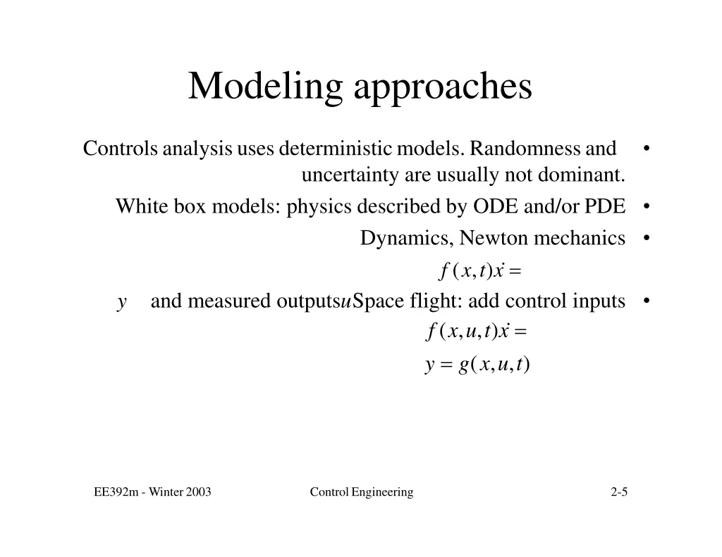 modeling approaches
