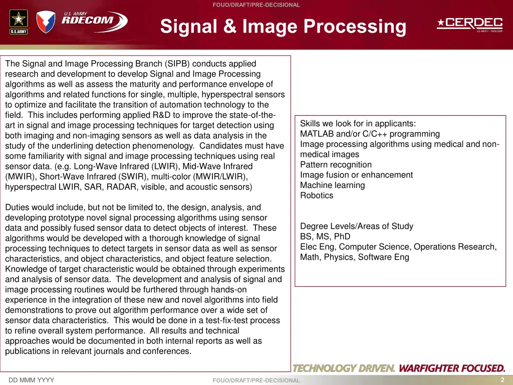 fouo draft pre decisional 1