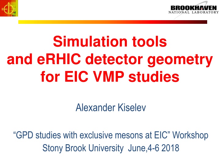 simulation tools and erhic detector geometry