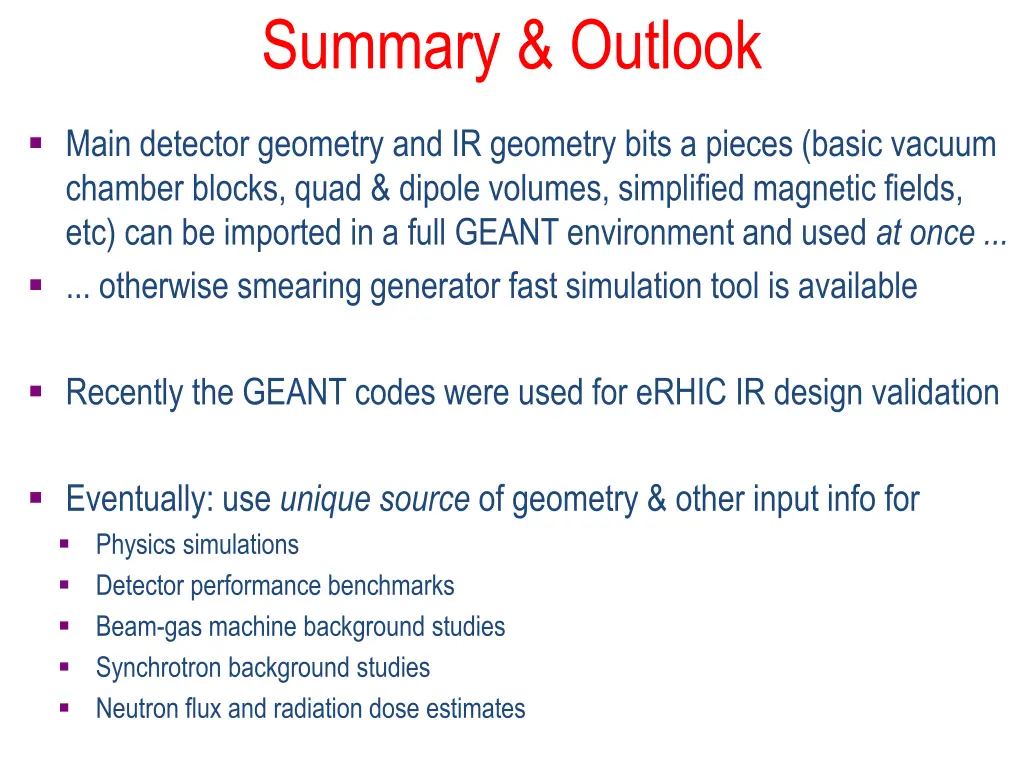 summary outlook