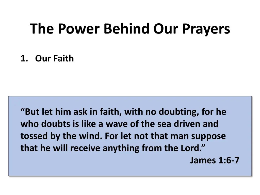 the power behind our prayers 1