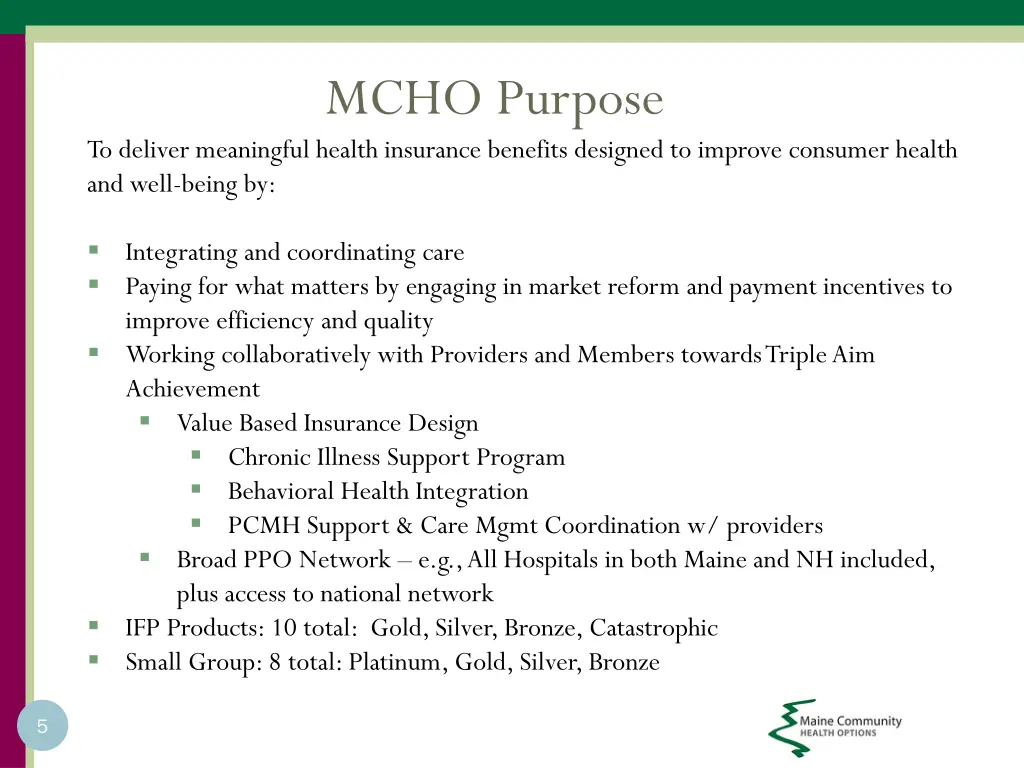 mcho purpose
