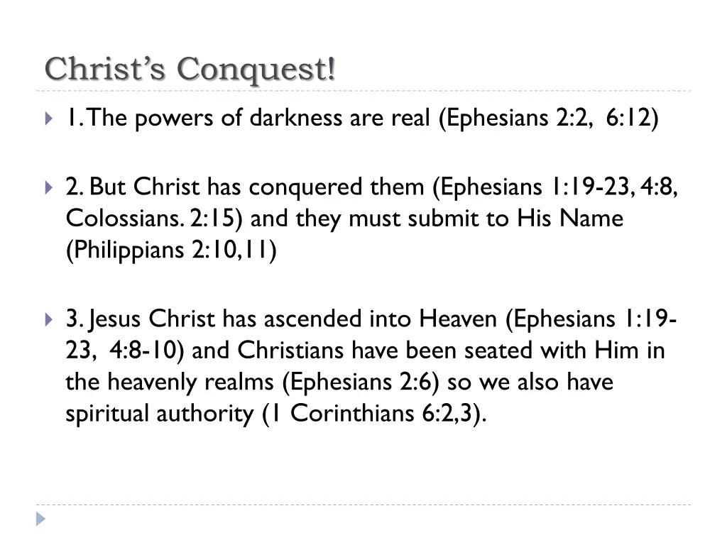 christ s conquest
