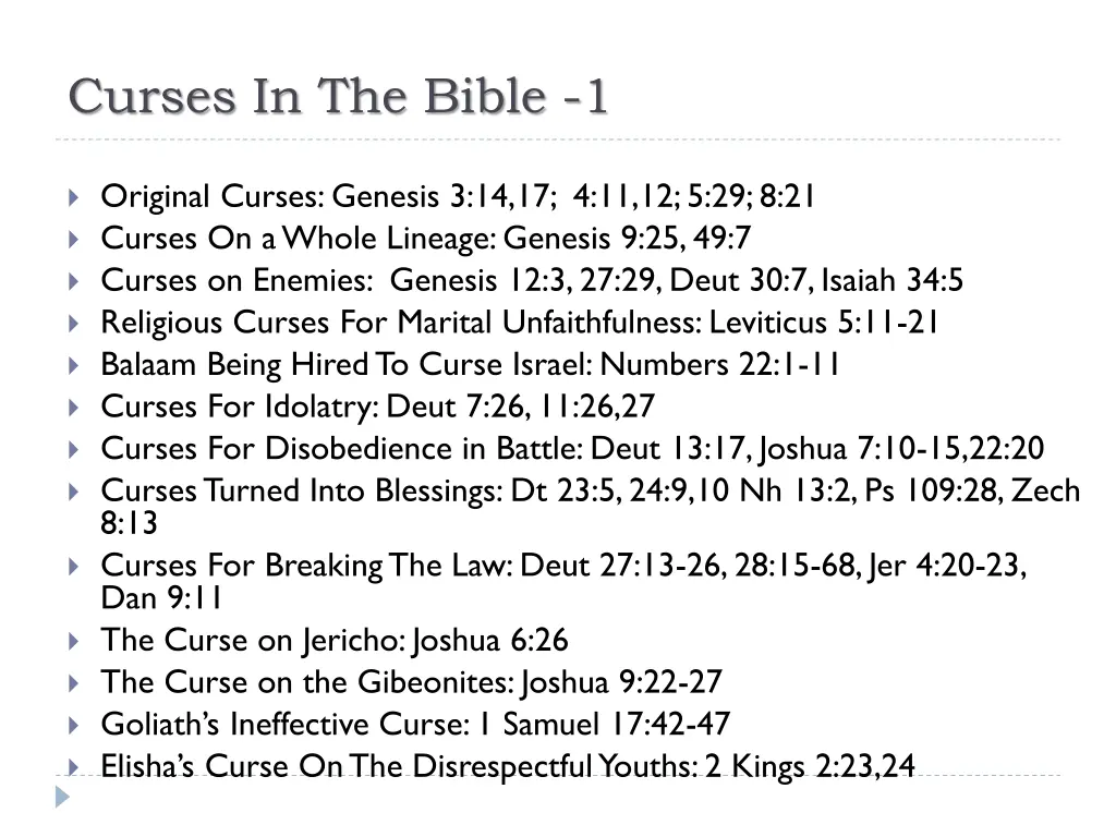 curses in the bible 1