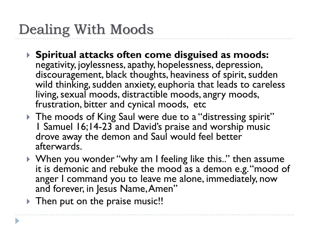 dealing with moods