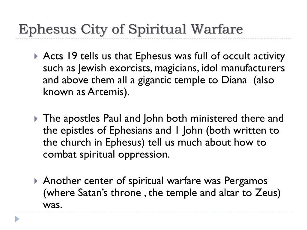 ephesus city of spiritual warfare