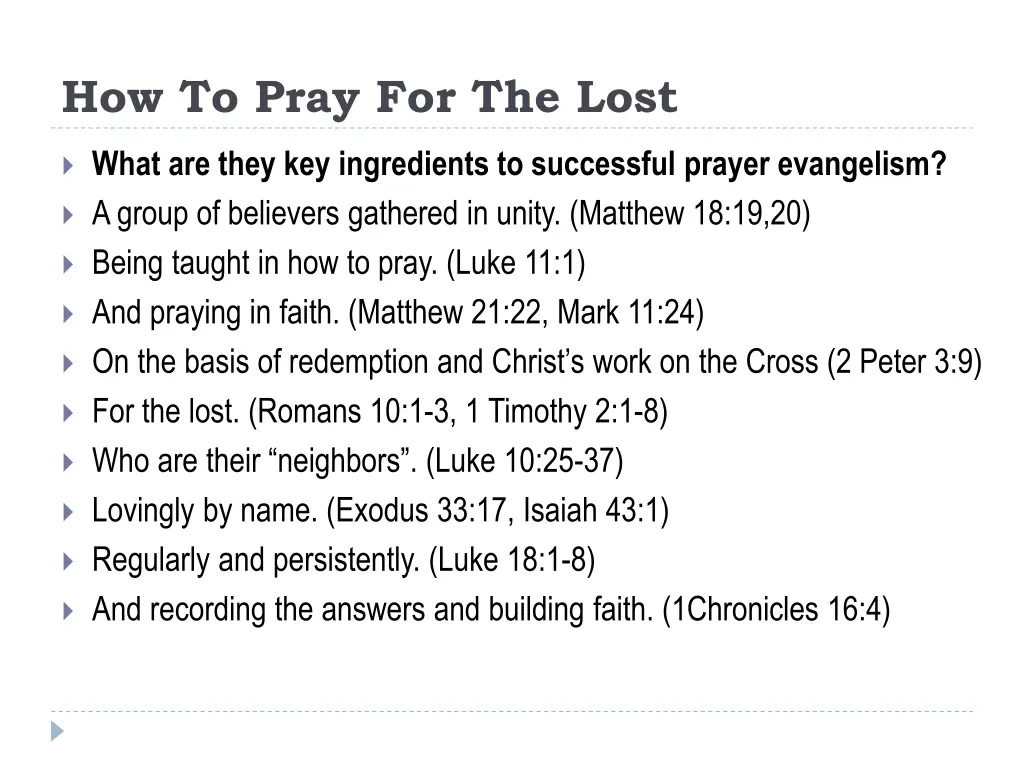 how to pray for the lost