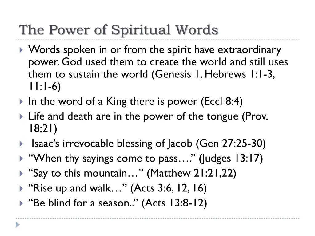 the power of spiritual words