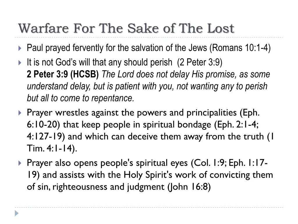 warfare for the sake of the lost