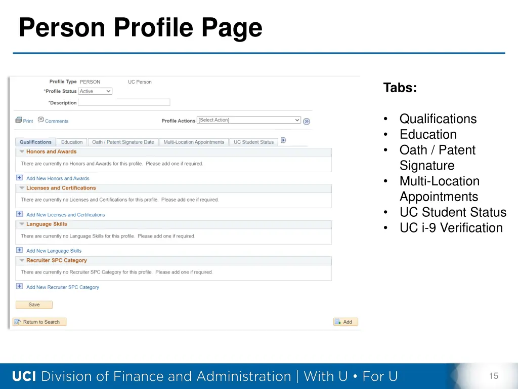 person profile page