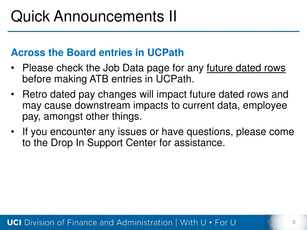 quick announcements ii