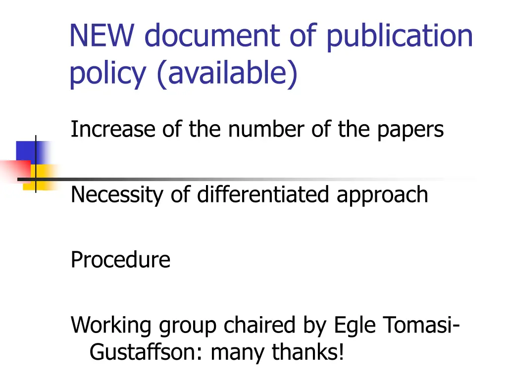 new document of publication policy available
