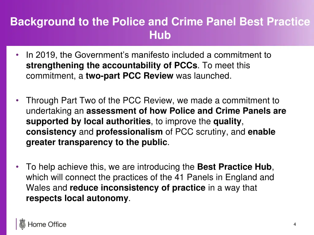 background to the police and crime panel best