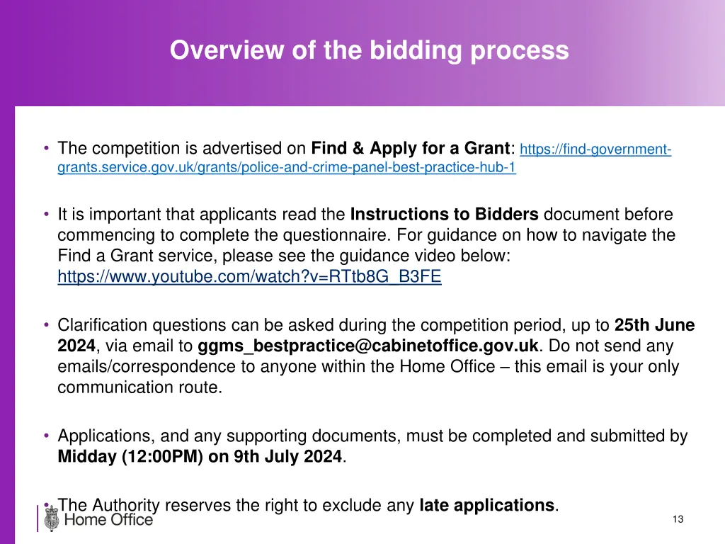 overview of the bidding process 2