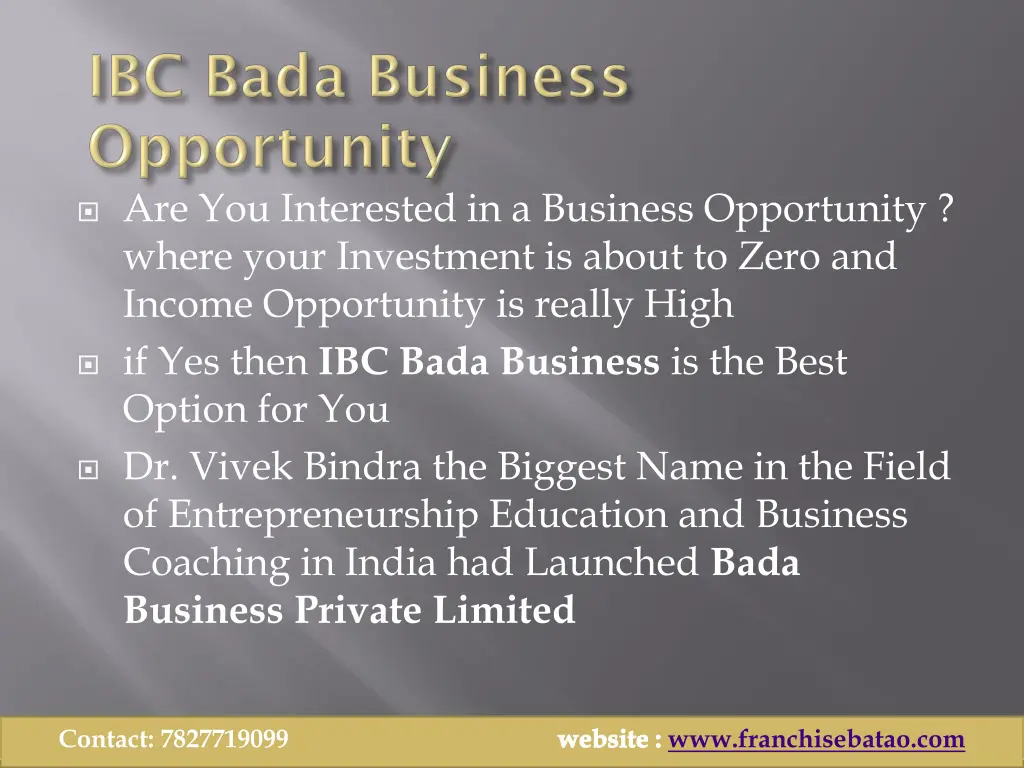 are you interested in a business opportunity