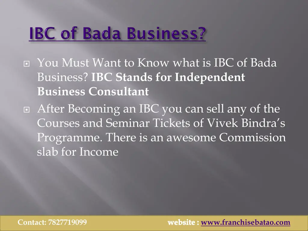 ibc of bada business