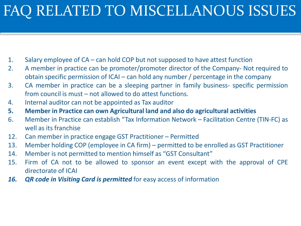 faq related to miscellanous issues