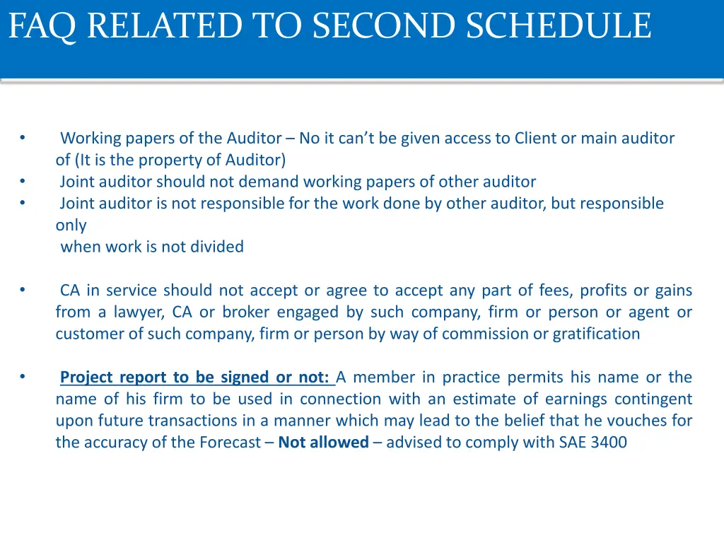 faq related to second schedule