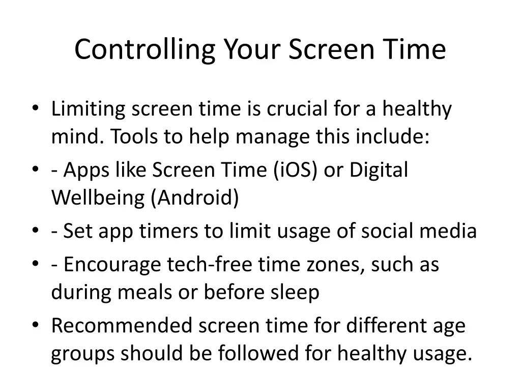 controlling your screen time