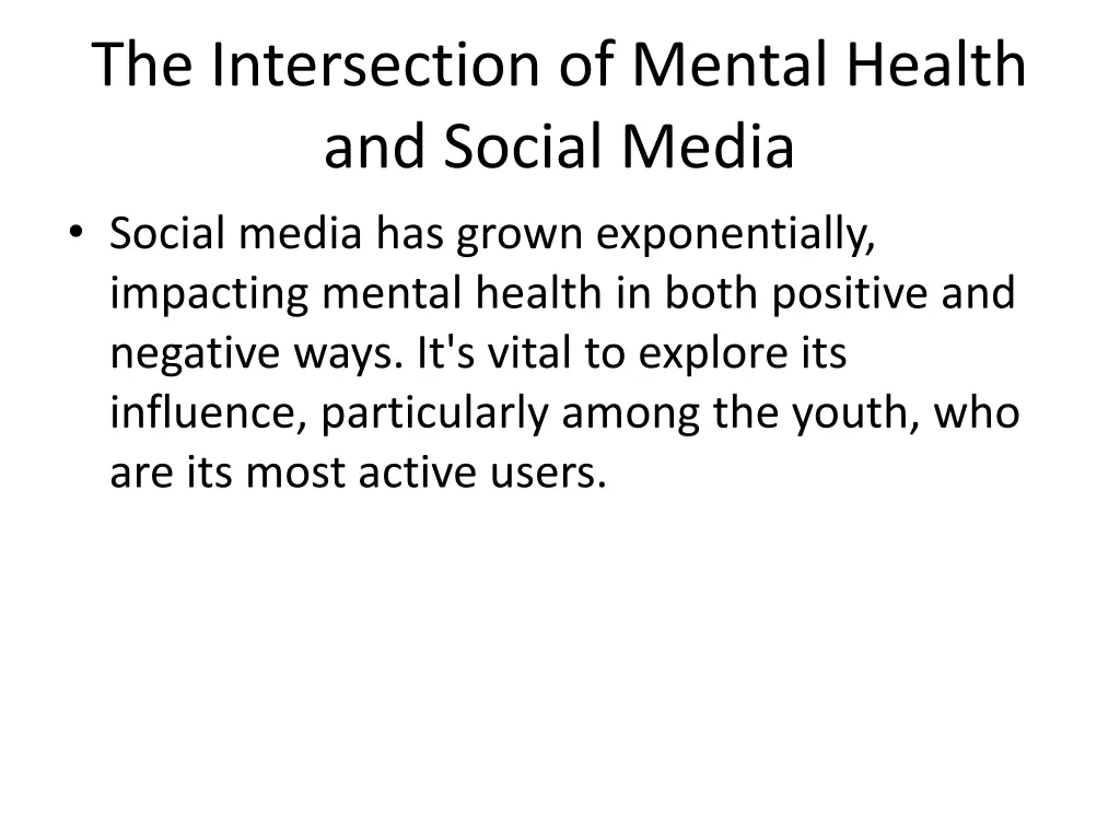 the intersection of mental health and social