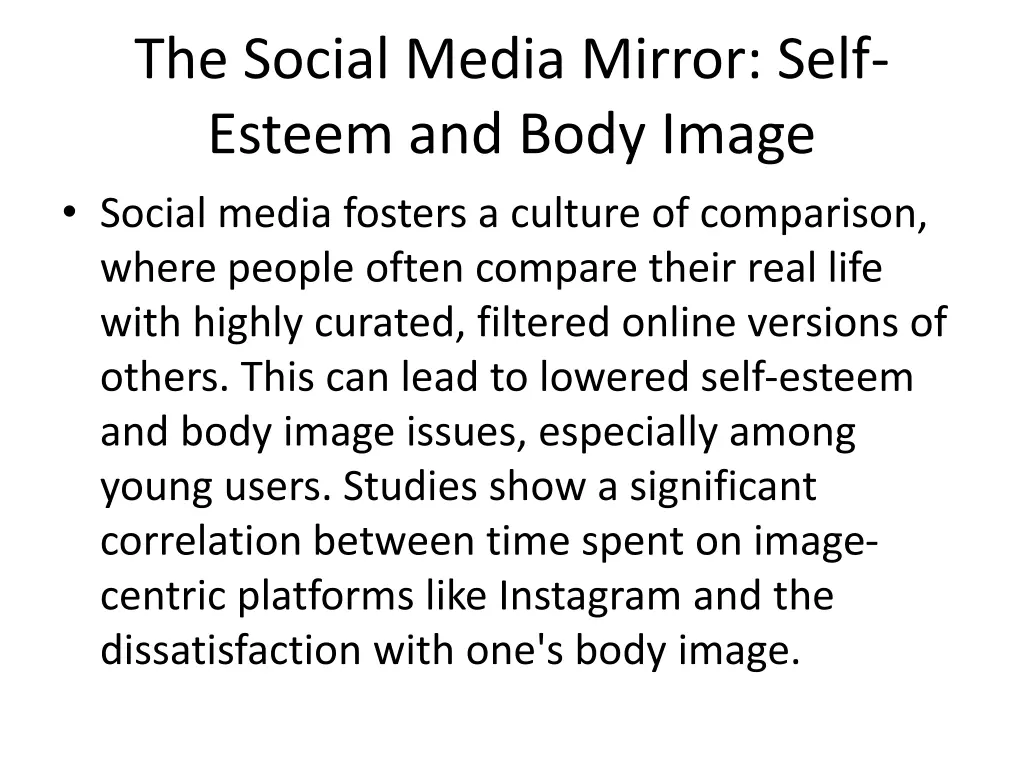 the social media mirror self esteem and body