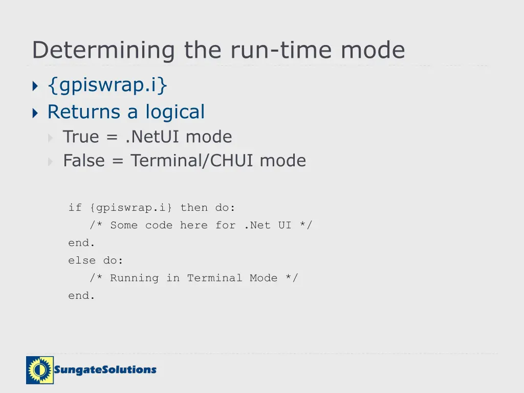 determining the run time mode