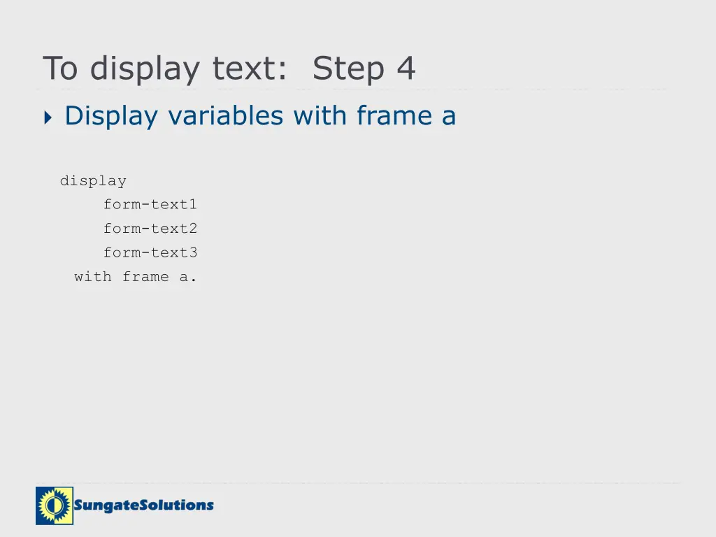 to display text step 4