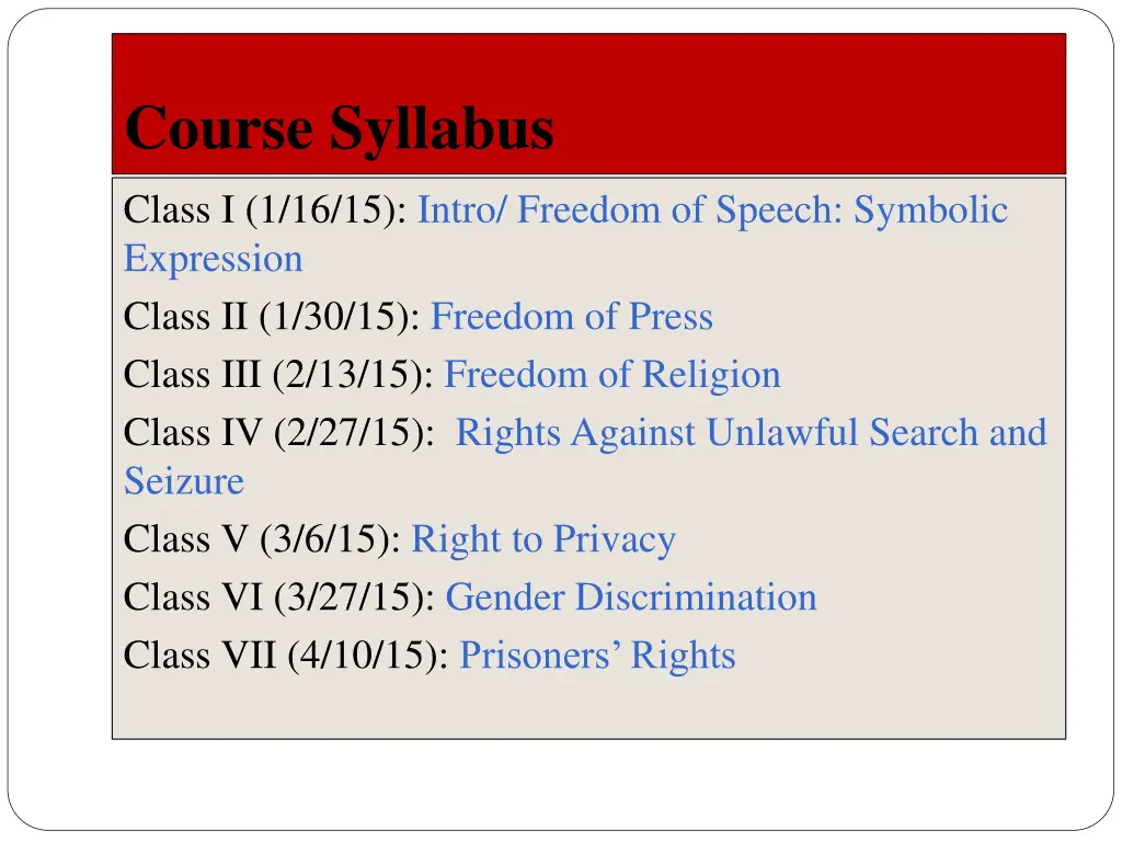 course syllabus