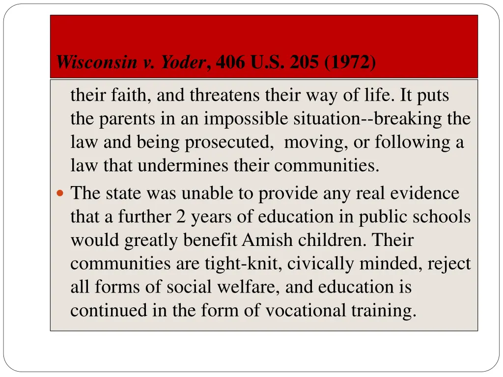 wisconsin v yoder 406 u s 205 1972 4