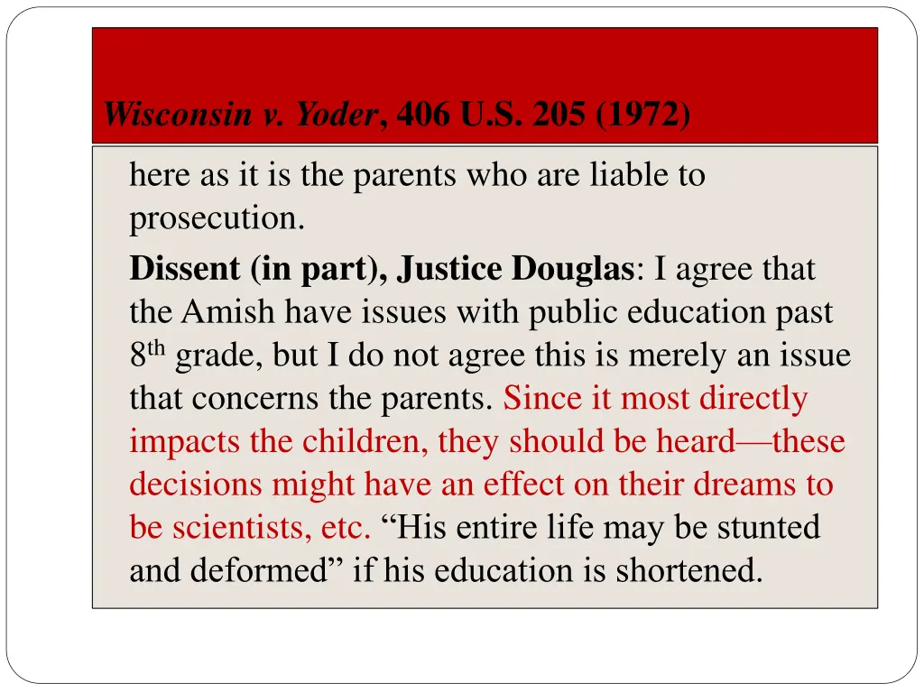 wisconsin v yoder 406 u s 205 1972 6