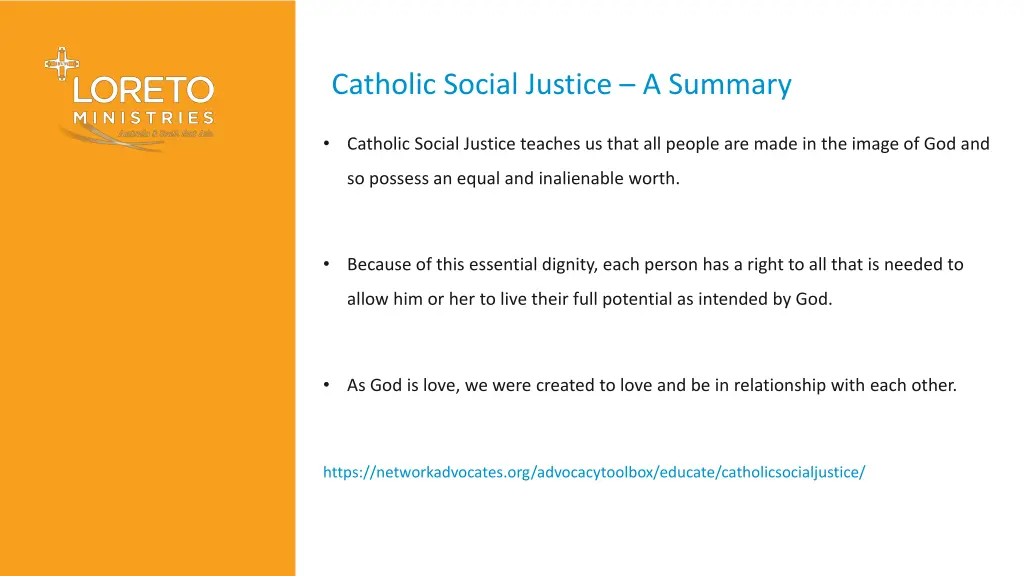 catholic social justice a summary