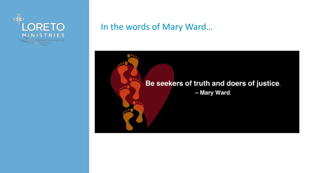 in the words of mary ward