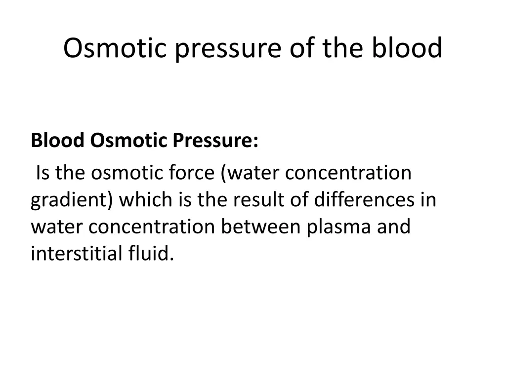 osmotic pressure of the blood