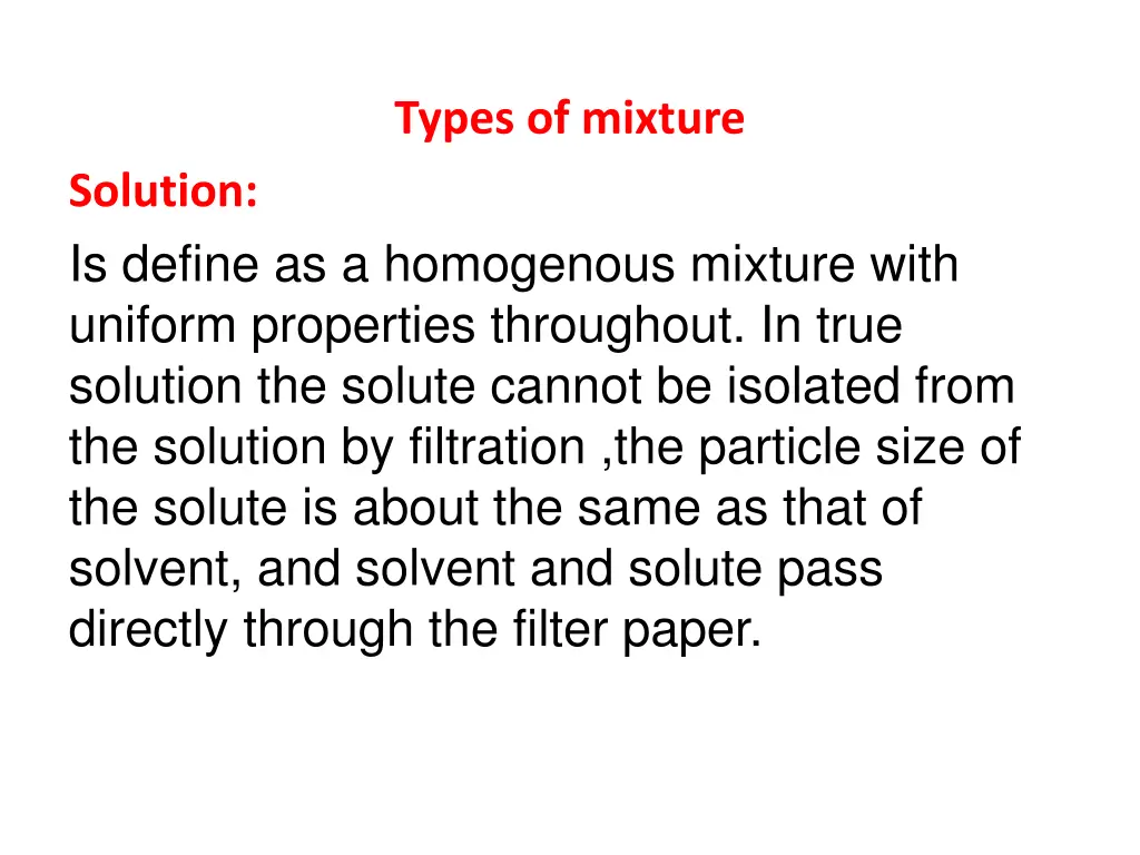 types of mixture