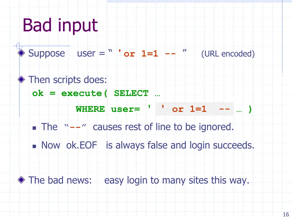 bad input