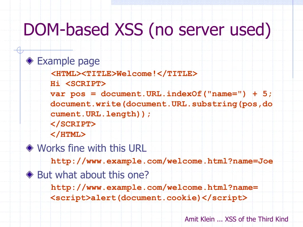 dom based xss no server used