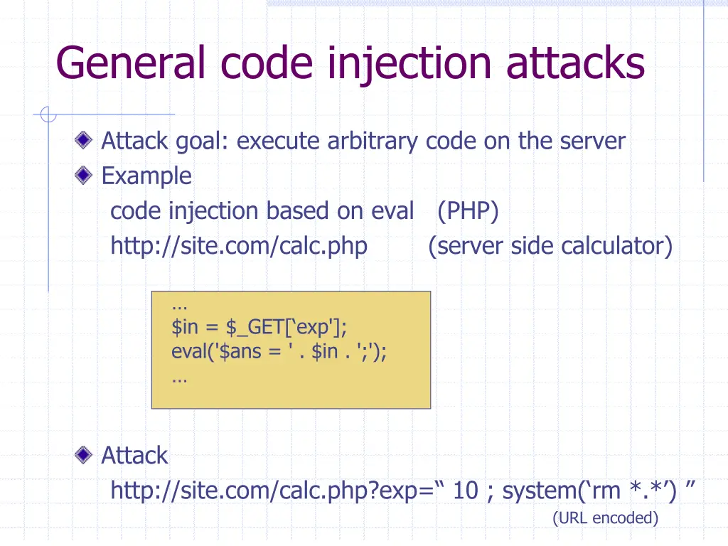 general code injection attacks