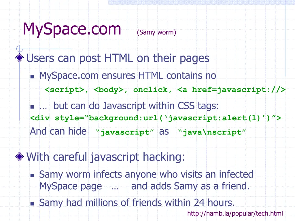 myspace com samy worm