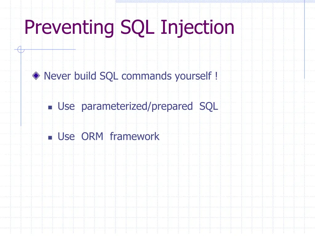 preventing sql injection