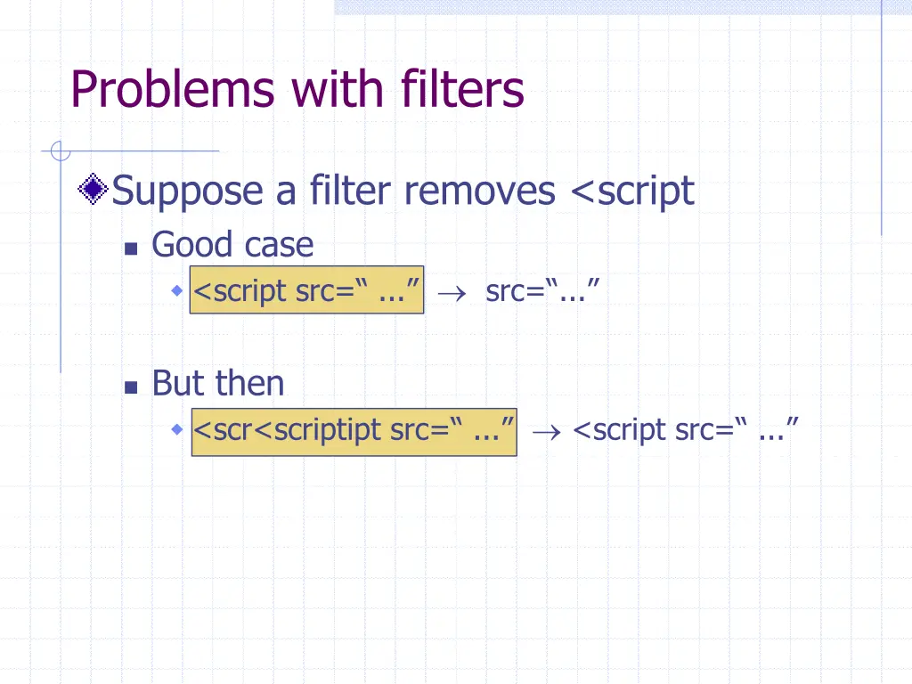 problems with filters