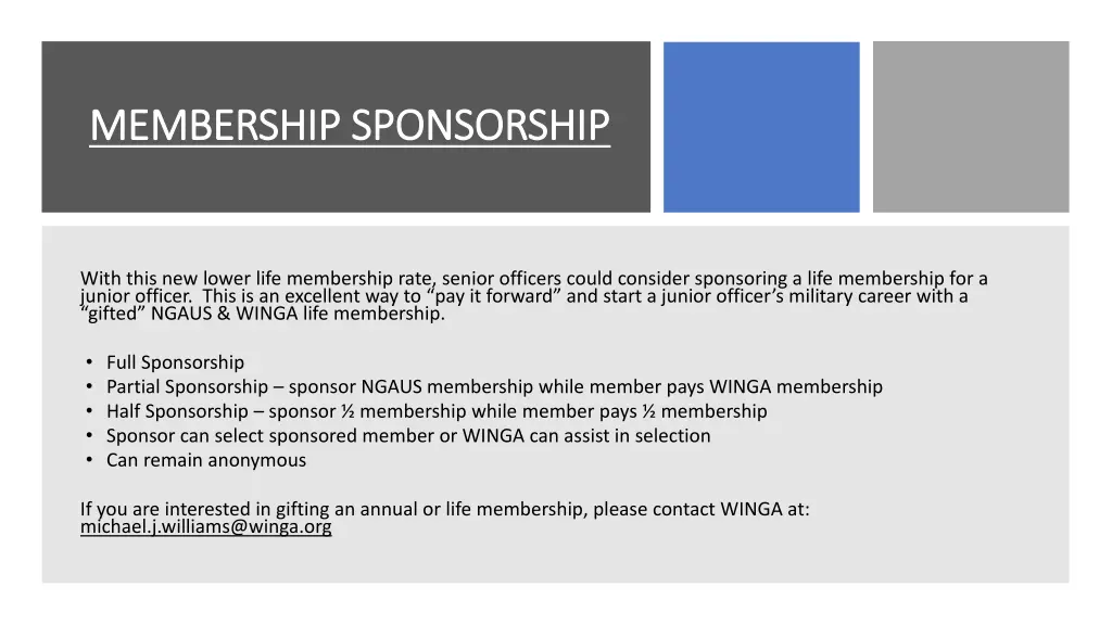 membership sponsorship membership sponsorship