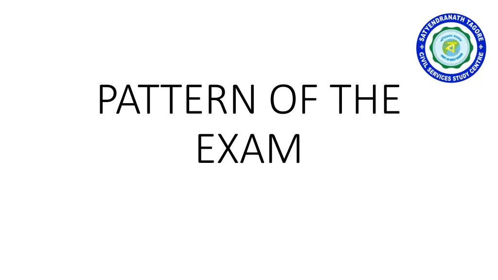 pattern of the exam