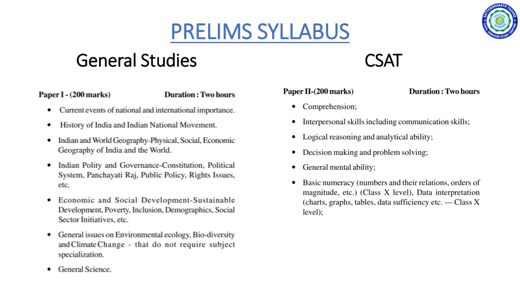 prelims syllabus prelims syllabus
