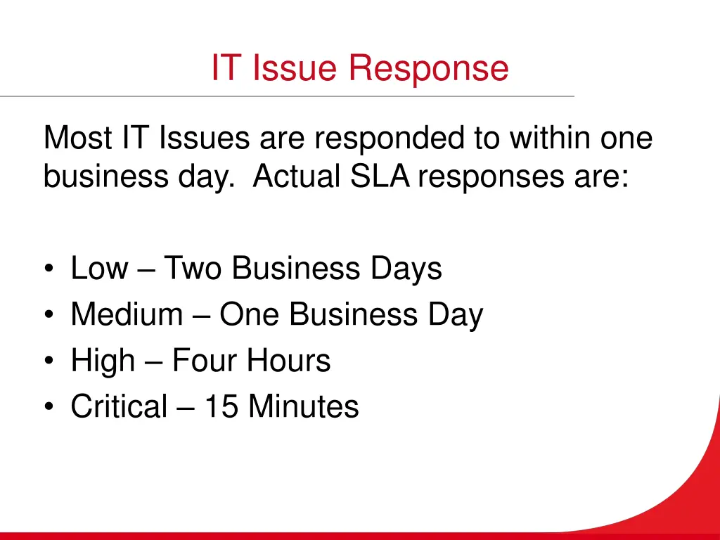 it issue response