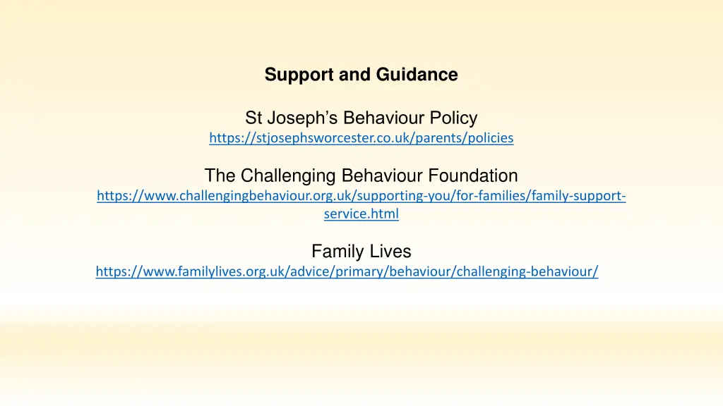 support and guidance
